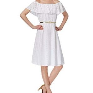 Off shoulder Calvin Klein eyelet dress.